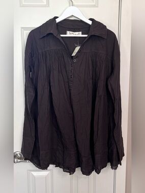 Free People We The Free Sheer Swing Shirt NWT